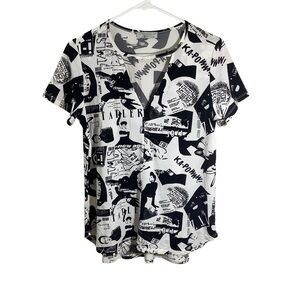 Anatomie Graphic Print Black and White Women Top